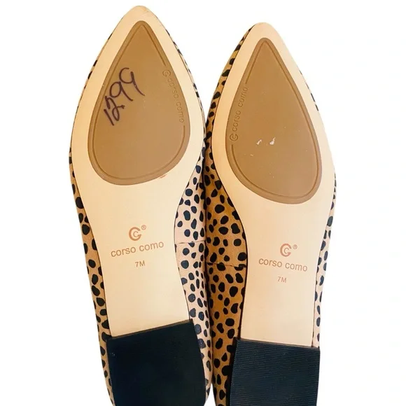CORSO COMO Jullia Suede Leopard Spots Animal Print Pointed Toe Flats Size 7 - Picture 4 of 11